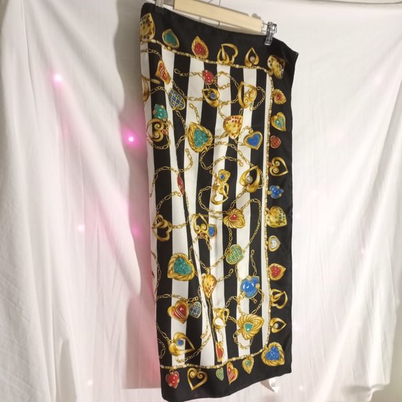 Women's Victoria's Secret Striped Silky Vintage Scarf - Picture 3 of 16